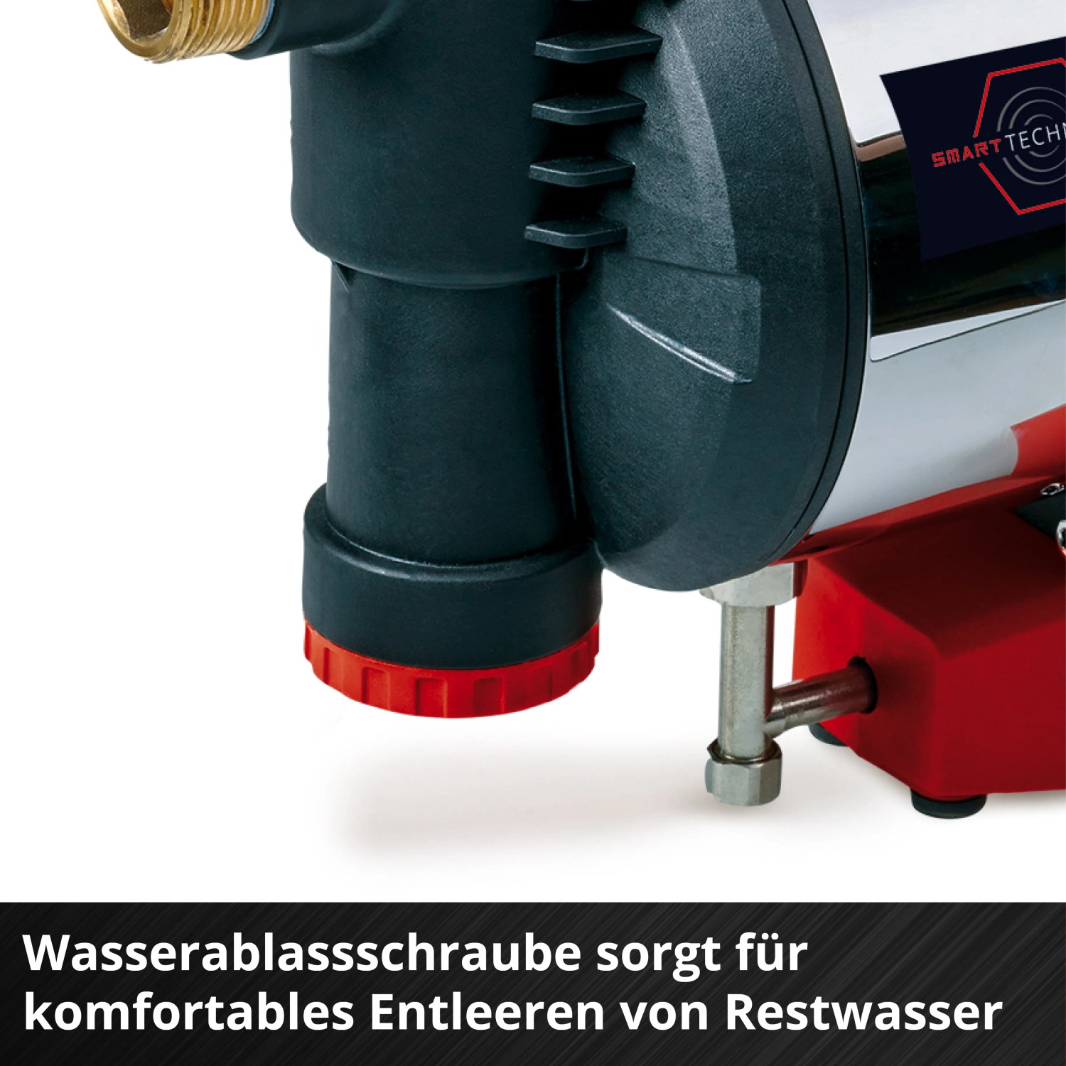 Detailaufnahme: Einhell GE-AW 1144 SMART Hauswasserautomat, Elektro-Pumpe mit App-Steuerung.
