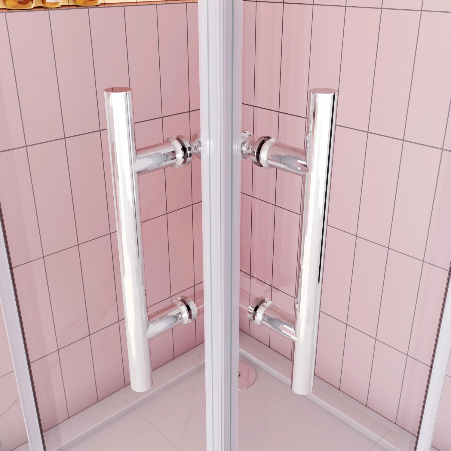 AICA Duschkabine Eckeinstieg 110x110cm mit Schiebetür und Sicherheitsglas.