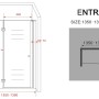 Technische Zeichnung der Glasdeals Nischentür ENTRARO 135x195 cm, Dusche mit Maßen.