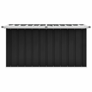 furnicato Gartenbox, anthrazitfarbene Universalbox aus Stahl, 129x67x65 cm.