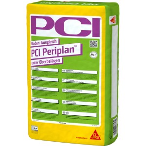 Sack PCI Periplan Bodenausgleichsmasse 25kg, gelb/grün. Zum Ausgleichen von Unebenheiten im Innenbereich.