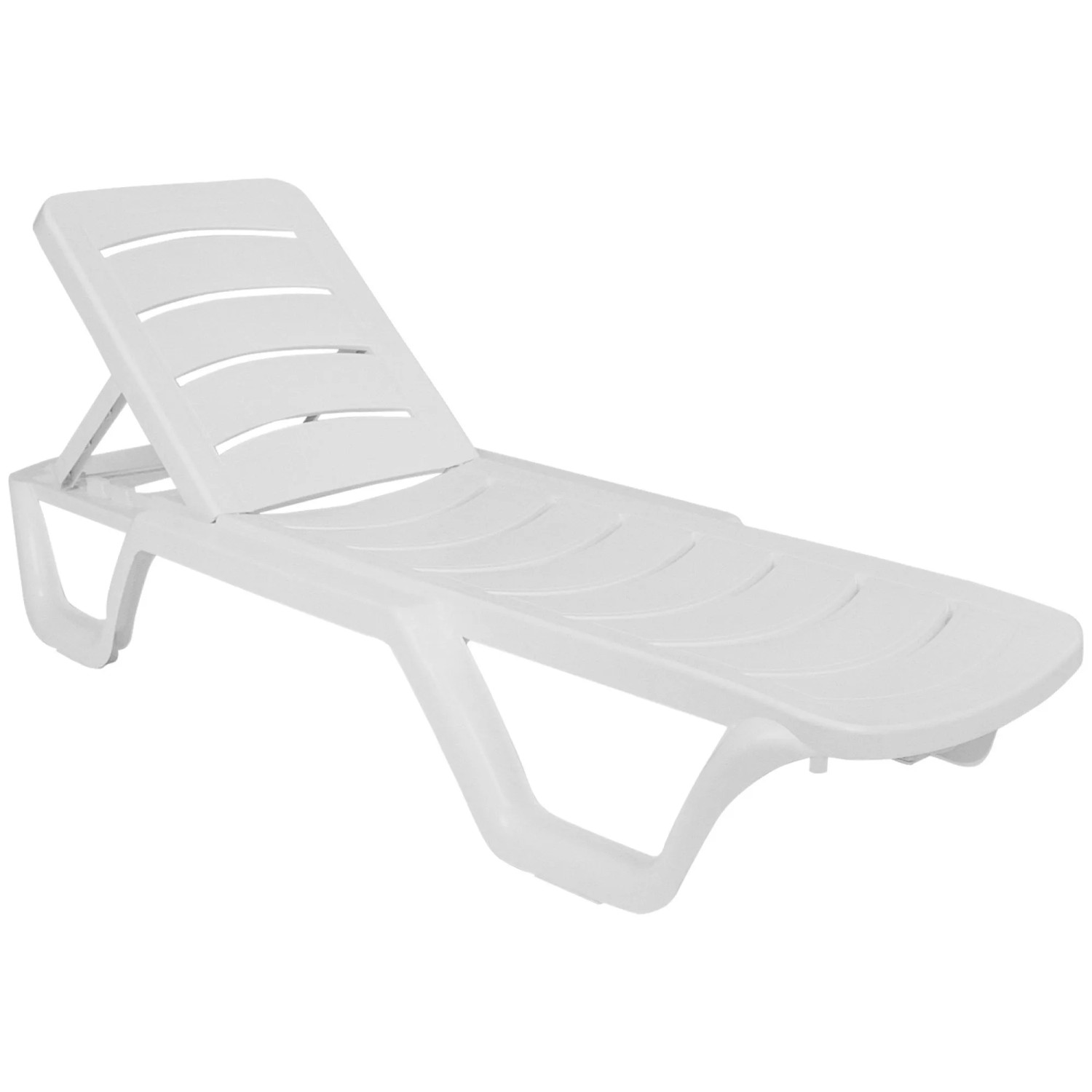 DELUKE Sonnenliege MALTE 10er Set Klappbar 54x187x30cm Kunststoff Weiß Gartenliege Strandliege