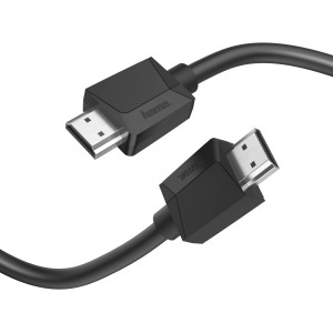 Schwarzes Hama High Speed HDMI-Kabel 4K, Stecker an Stecker, 5 m Länge.