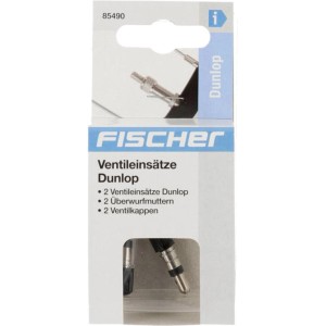 Fischer Ventil-Set Dunlop, 6-teilig für Fahrradventile: Ventileinsätze, Muttern, Kappen.