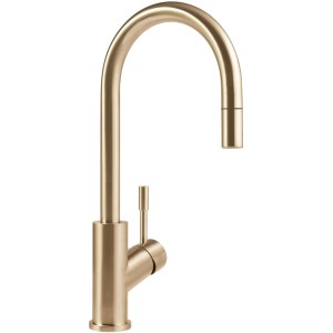 Villeroy & Boch Küchenarmatur Umbrella Flex Hochdruck-Armatur mit Ausziehbarer Brause Wassersparend Gold