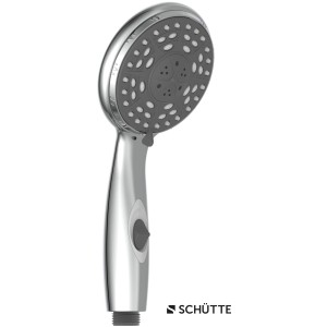 Schütte Aqua-2-Save Handbrause, Chrom, mit Wasserstopp für sparsames Duschen.