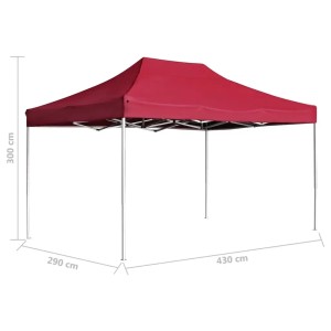 Faltbares, weinrotes Partyzelt 4,5x3 m von vidaXL für Garten & Feiern. Stabiles Aluminiumgestell, wasserdichtes Oxford-Gewebe.