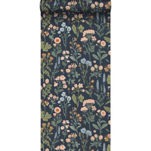 Sanders & Sanders Tapete Feldblumen Dunkelblau 50 x 900 cm