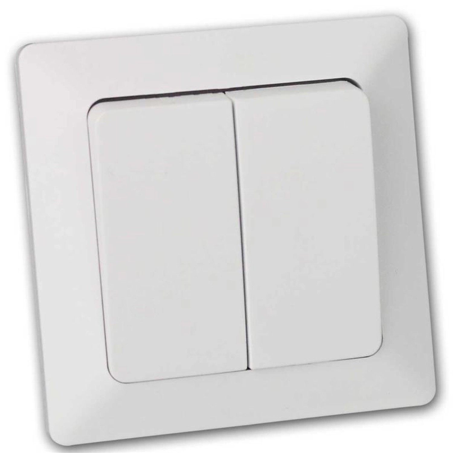 ChiliTec MILOS Serien Schalter Weiß Matt mit Rahmen 2-Fach