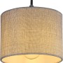 Graue Globo Wandlampe Roger mit Textilschirm für stimmungsvolle Beleuchtung.