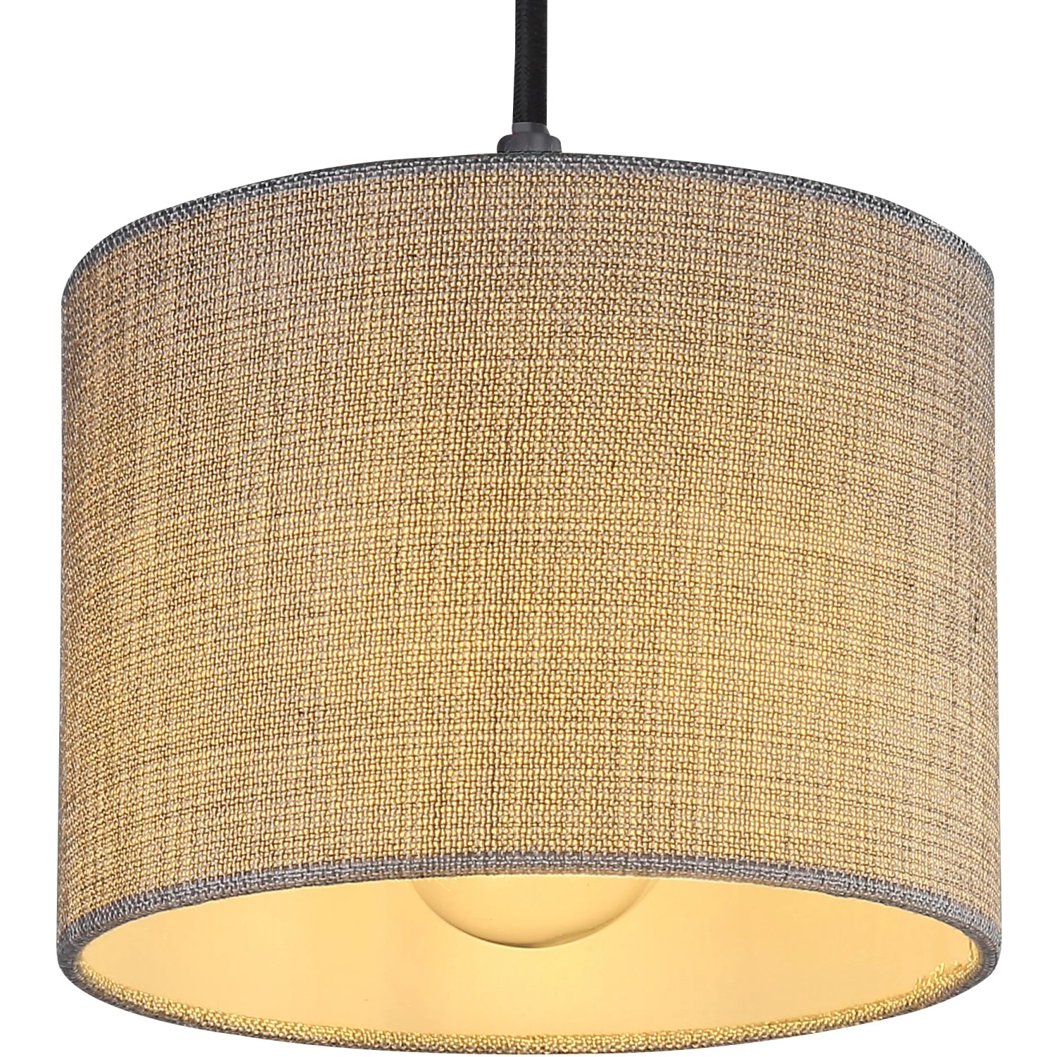 Graue Globo Wandlampe Roger mit Textilschirm für stimmungsvolle Beleuchtung.