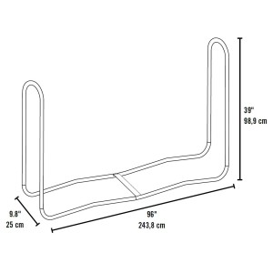 ShelterLogic Kaminholzregal, 244 cm breit, Stahlgestell zur Kaminholzlagerung.