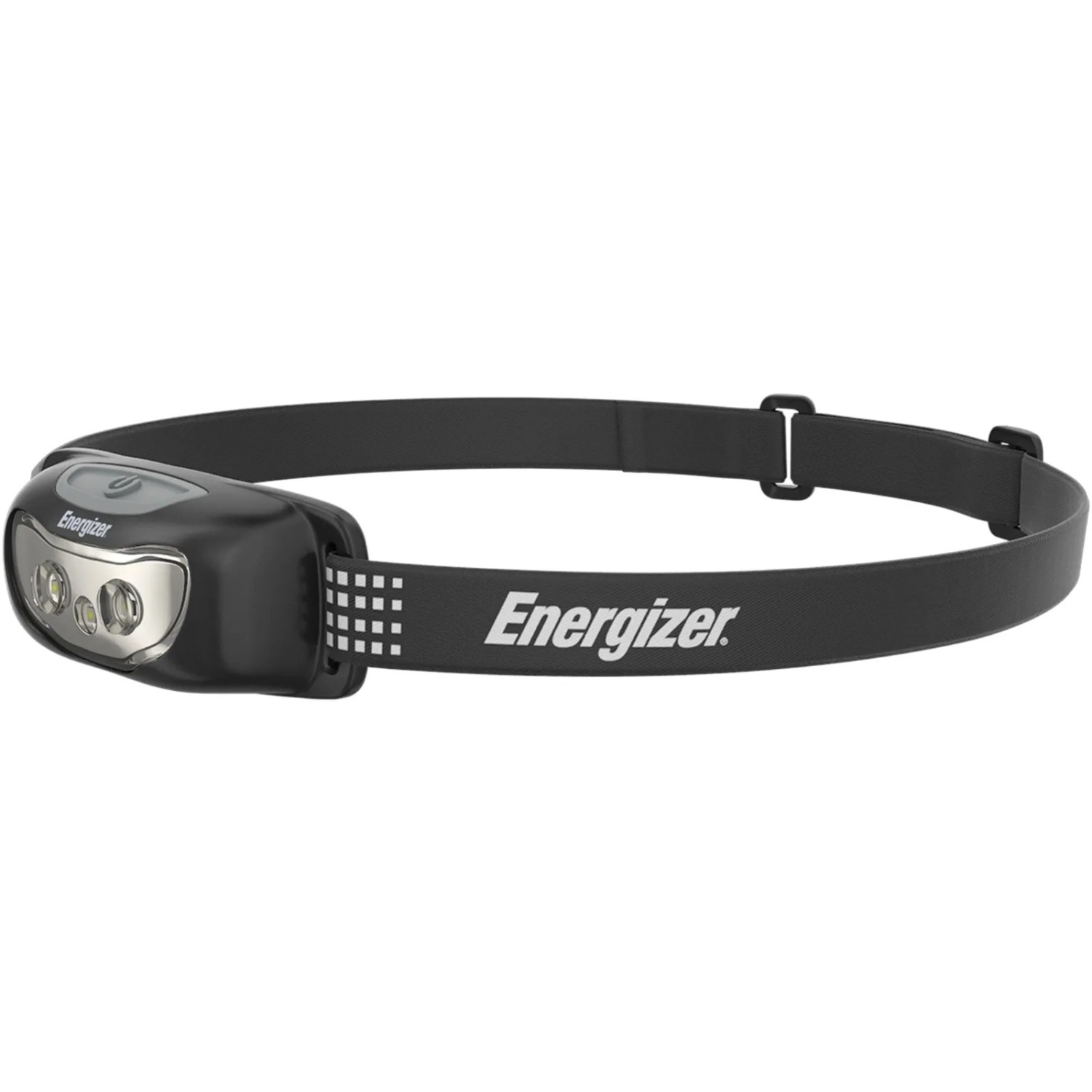 Energizer Universal+ Kopflampe mit 2 AAA Batterien, schwarze Stirnlampe mit drei LEDs.