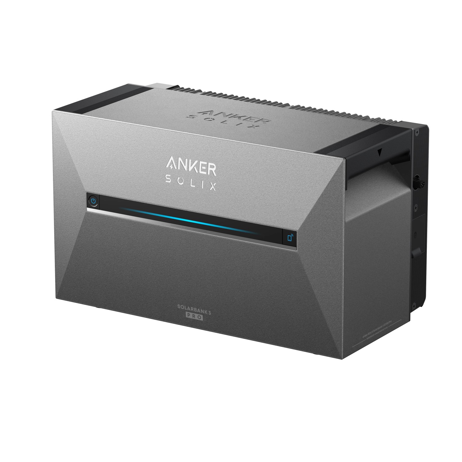 Anker Solix Solarbank Power Dock für Balkonkraftwerke, graues Gehäuse.