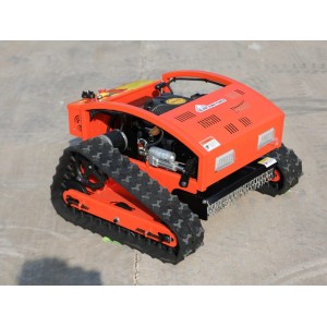 Oranger FRASCIO Raupen-Schlegelmäher mit Fernbedienung, 225-cm³ Benzin-Rasenmäher.