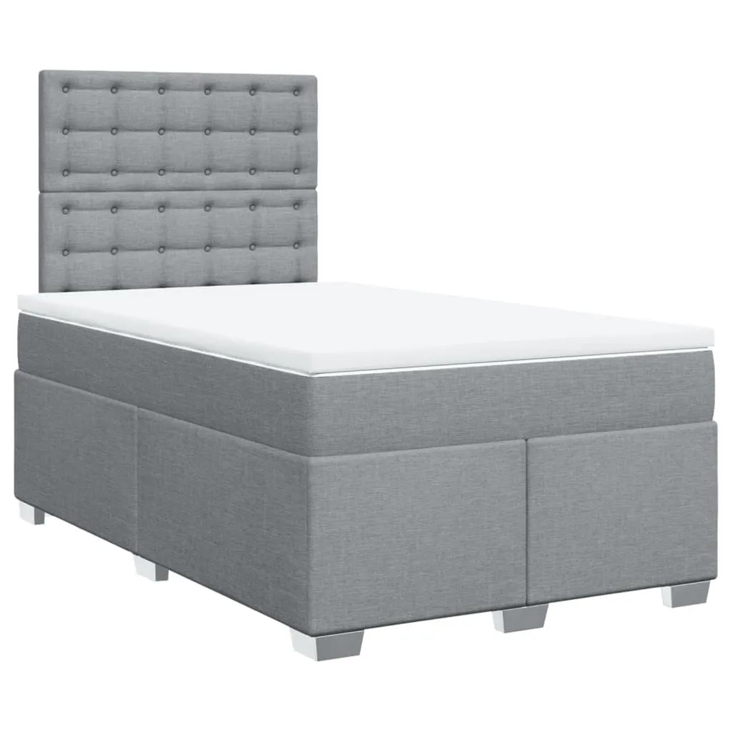 vidaXL Boxspringbett mit Matratze Hellgrau 120x200 cm Stoff 3292769