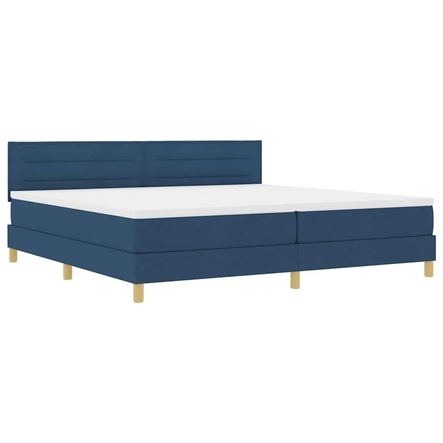 vidaXL LED Boxspringbett mit Matratze mit LED Blau 200 x 200 cm Stoff 3342393
