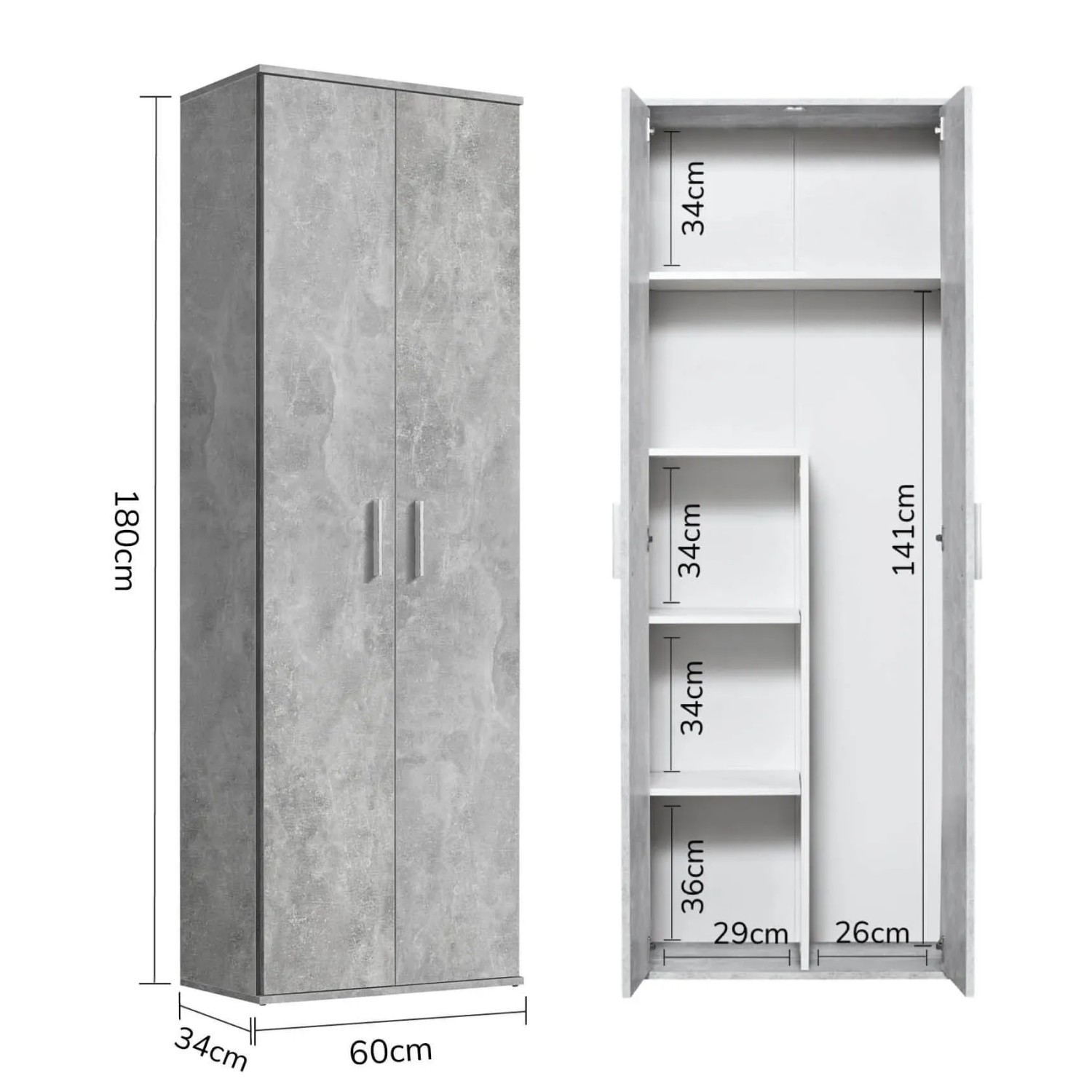 mokebo Mehrzweckschrank 60 cm breit 180 cm hoch mit Einlegeböden kaufen bei OBI