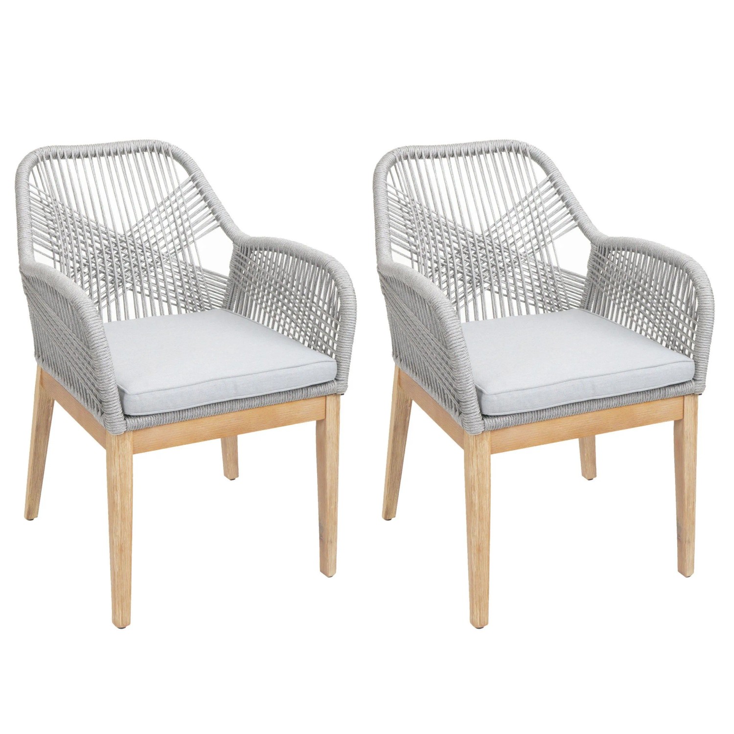 Proregal 2er-Set Gartenstuhl HxBxT 85x58x59 cm Sitzhöhe 47cm Wetterfest Sei günstig online kaufen