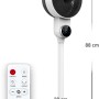 Weißer Vornado Standventilator X4-Life Pinguin DX mit Fernbedienung und digitalem Display.