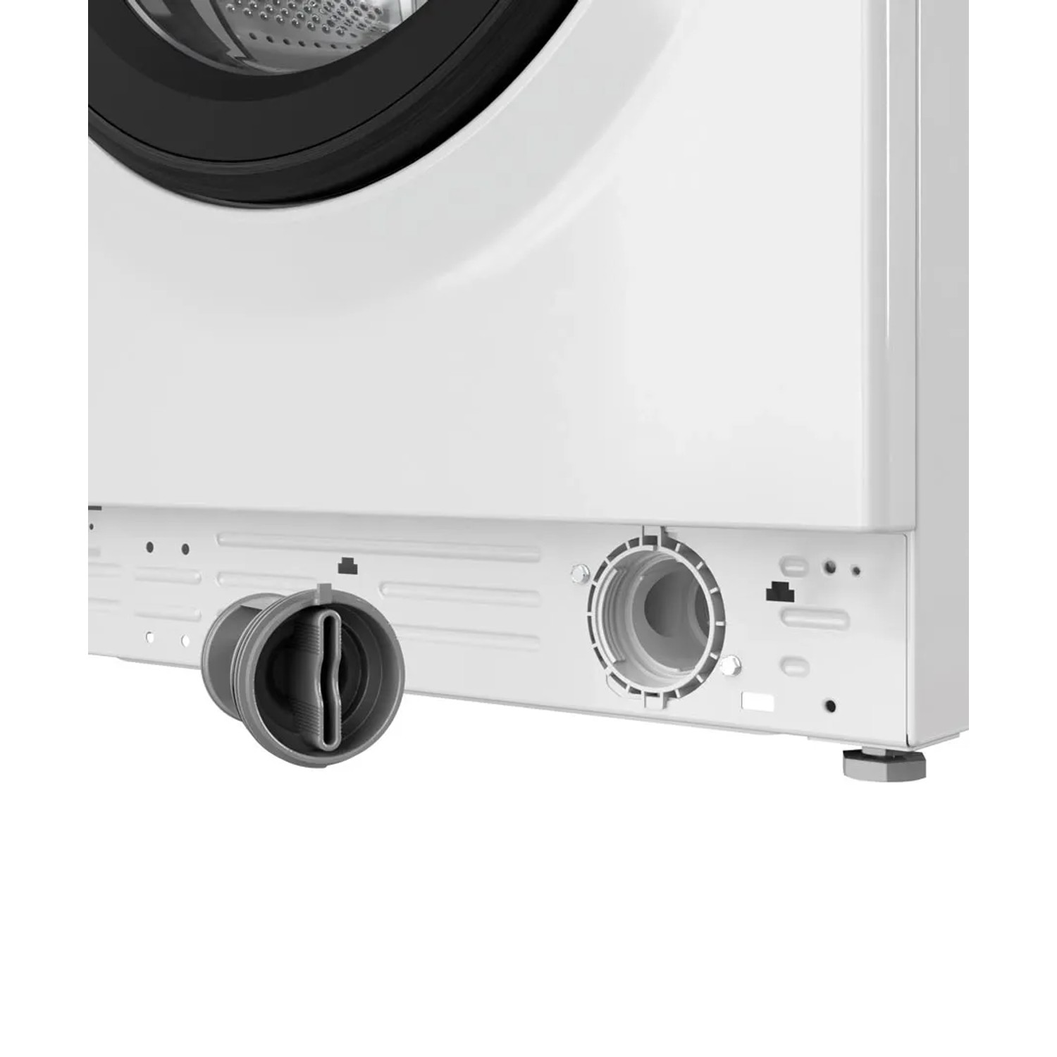 Detailaufnahme: Bauknecht Frontlader-Waschmaschine BPW 914 B, Ablauf und Flusensieb.