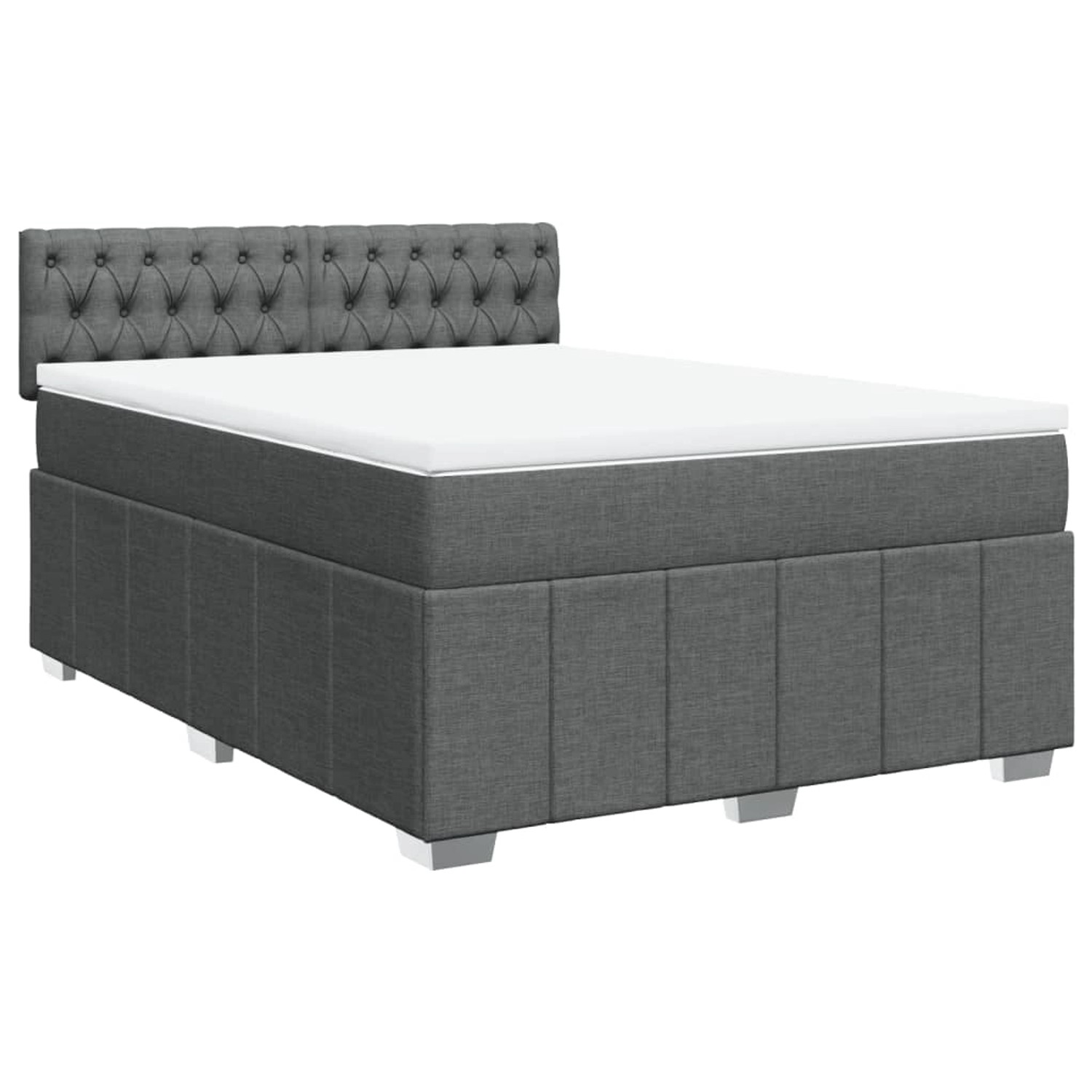 vidaXL Boxspringbett mit Matratze Dunkelgrau 160x200 cm Stoff 3287127 günstig online kaufen