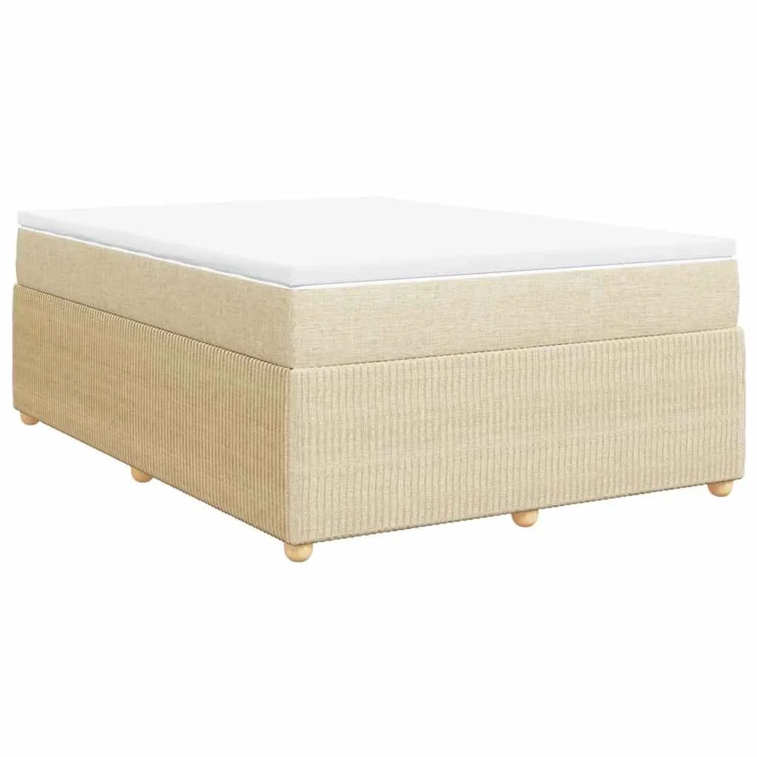 vidaXL Boxspringbett mit Matratze Creme 140x200 cm Stoff 3285579