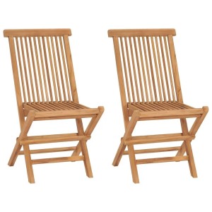 vidaXL Klappbare Gartenstühle 2 Stk Massivholz Teak 41993