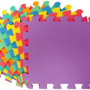 Bunte LittleTom Baby & Kinder Puzzlematte, 9 Stück, 30x30 cm, aus Moosgummi für sicheres Spielen.