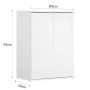 Weißer mokebo Midischrank, ein kompakter Büroschrank/Allzweckschrank mit 2 Türen und den Maßen 81x60x34 cm.