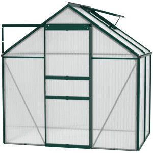 Vitavia Gewächshaus Comet 2500 Smaragd, 195x131cm, mit Schiebetür und Dachfenster.