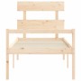 vidaXL Holzbett mit Kopfteil, Kiefer massiv, 75x190 cm (Small Single)