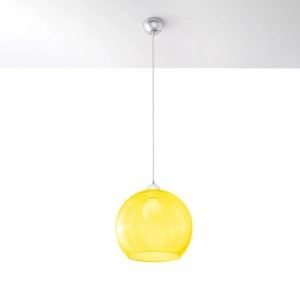 Gelbe Sollux Lighting Hängeleuchte Ball, runde Glasleuchte für Lampen & Leuchten.