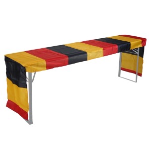 MCW Tischdecke für Bierzeltgarnitur in Deutschlandfarben Schwarz, Rot, Gold. Polyester-Husse 360x73cm mit Gummizug für WM/EM.