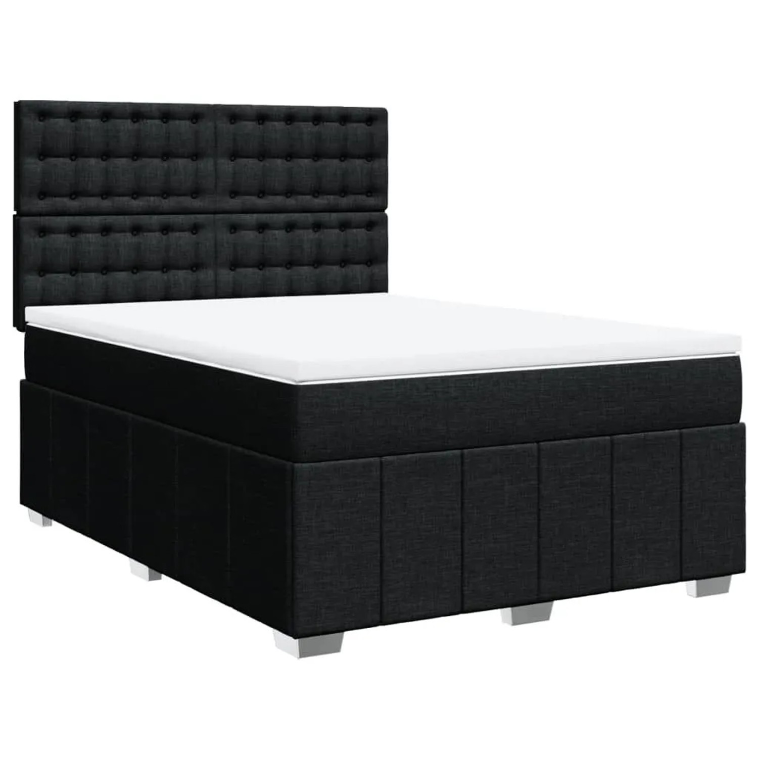 vidaXL Boxspringbett mit Matratze Schwarz 140x200 cm Stoff 3294007 günstig online kaufen