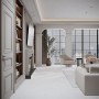 Heller Wohnraum mit United Tile Bodenfliese Marmore Carrara Feinsteinzeug in Marmoroptik.