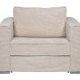 Beiger Cord-Schlafsessel Loreto. Moderner Sessel mit Schlaffunktion und Matratze.