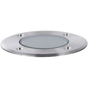 Runder Paulmann Bodeneinbaustrahler Floor GU10 aus Edelstahl, Ø 10,5 cm.