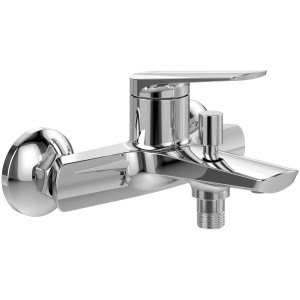 Villeroy & Boch Oasis Badewannenarmatur Aufputz mit Rückflussschutz Umstellung & Beweglichem Strahlregler Rund Chrom