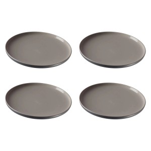 Ritzenhoff & Breker Jasper Speiseteller, 4er Set, grau, Steinzeug, Durchmesser 26 cm.