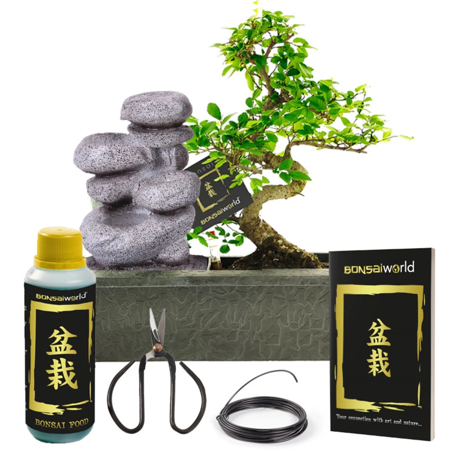 Vdvelde Bonsai Baum S Form Zen Wasserfall Inkl Schere Und Nahrung