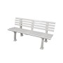 Weiße 3-Sitzer Gartenbank Antigua aus Kunststoff, witterungsbeständig und UV-beständig. Ideal als Parkbank oder Sitzbank.