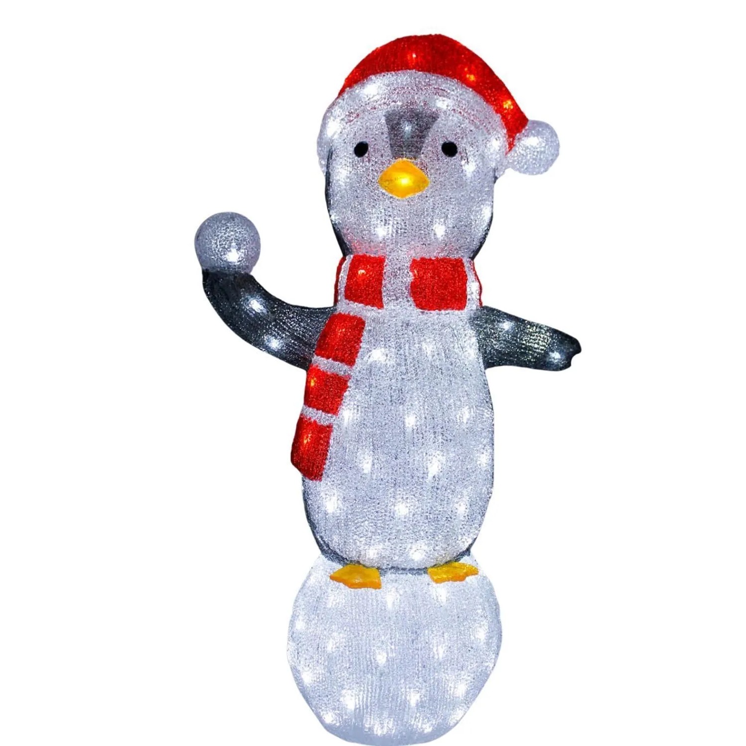 Lex XL LED Acryl Pinguin Figur 84 cm Beleuchtet Weihnachtsdeko für Außen & Innen