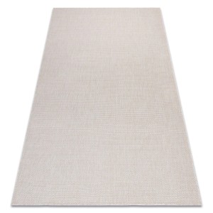 Cremefarbener RugsX Teppich Sion, 80x150cm, flachgewebt aus Polypropylen. Robust für Innen & Außen.