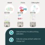 Eglo LED-Lavaleuchte Aqua, silber-transparent, mit Fischen, Quallen und Jellyballs. RGB-Wasserleuchte.
