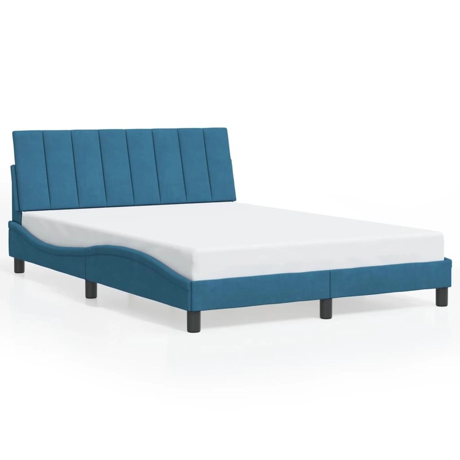 vidaXL Bettgestell ohne Matratze Hanko Blau 140x190 cm Samt 3207847 günstig online kaufen