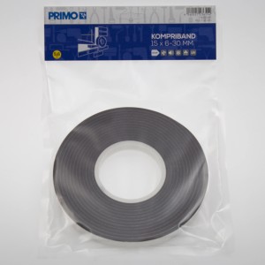 Primo Kompriband 15 x 6-30 mm, 6 m Rolle, zur Abdichtung von Fenster- und Türfugen.