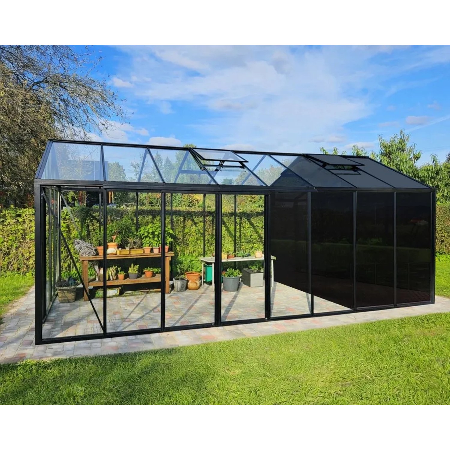 Bloomcabin Premium-Qualität Gewächshaus Klassik mit Mittlerem Integriertem Stauraum GHCMS14