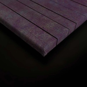 Nahaufnahme: Bricoflor Leinwandbild mit lila Holzplanken-Motiv, moderne Wanddekoration.