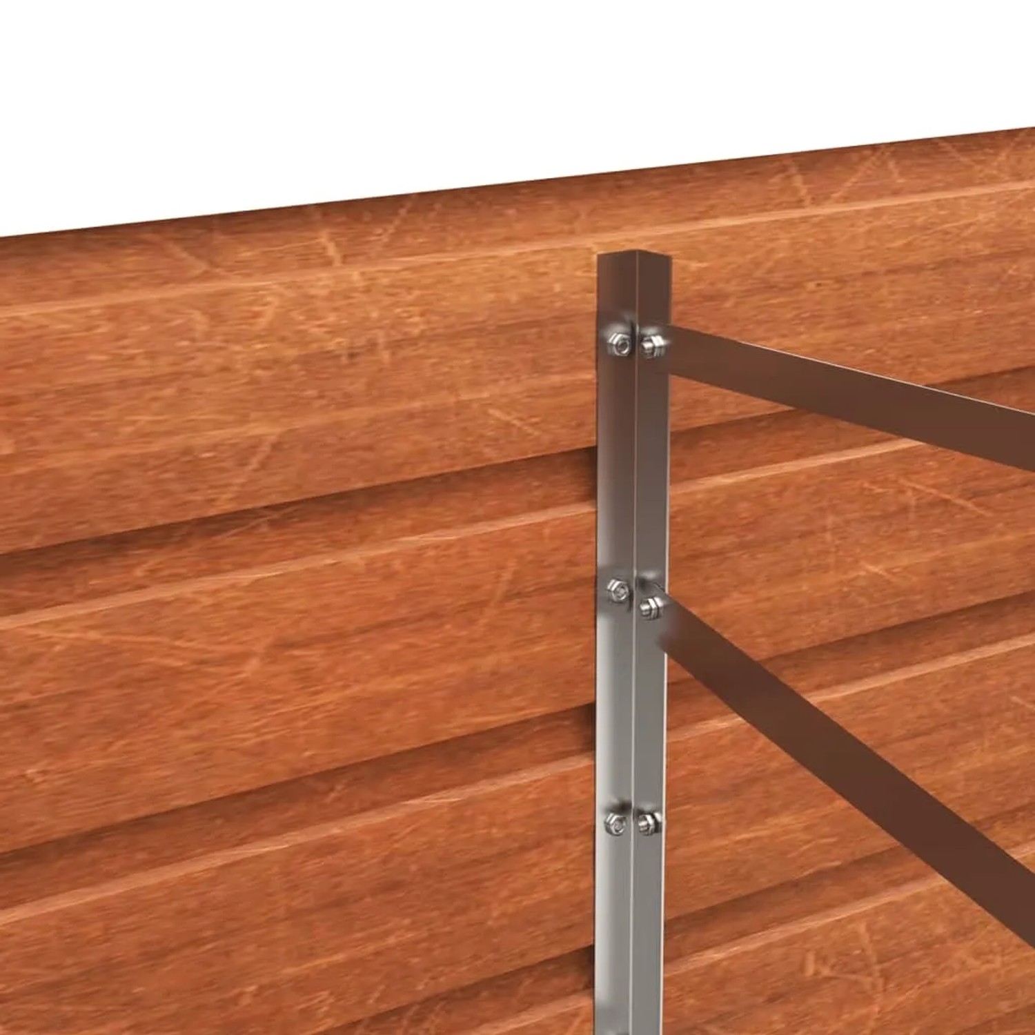 Detailansicht: Rostiges vidaXL Hochbeet aus Cortenstahl, 240x80x77 cm.